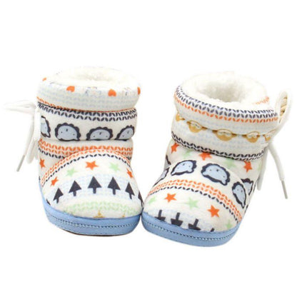 Cute Baby Boots | Retro Printing Cotton Padded | Infant Baby Boys & Girls 6-12M