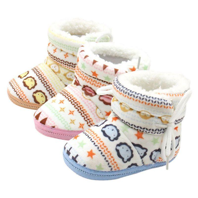 Cute Baby Boots | Retro Printing Cotton Padded | Infant Baby Boys & Girls 6-12M