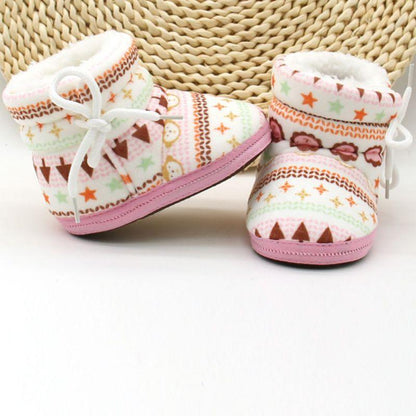 Cute Baby Boots | Retro Printing Cotton Padded | Infant Baby Boys & Girls 6-12M