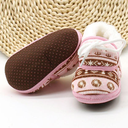 Cute Baby Boots | Retro Printing Cotton Padded | Infant Baby Boys & Girls 6-12M