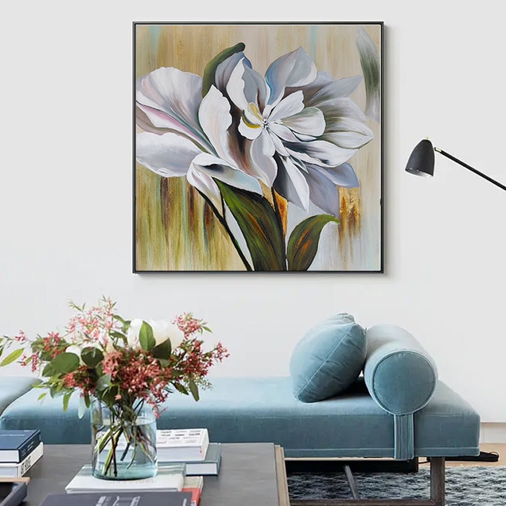 Flower Decorative Canvas Painting | Home Decor | 100% Hand Painted Oil Painting for living room - Smart Shoppers Deal