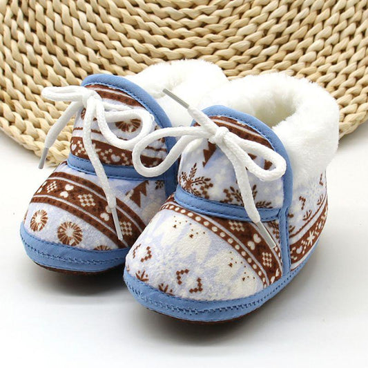 Cute Baby Boots | Retro Printing Cotton Padded | Infant Baby Boys & Girls 6-12M