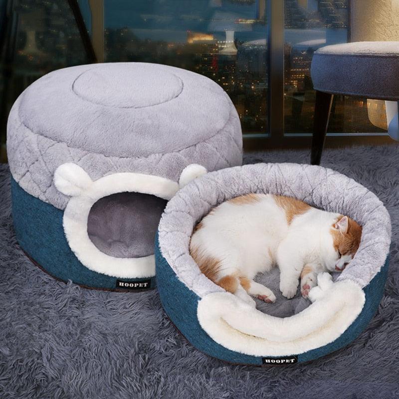 Soft Plush Pets Kennel Bed with Thick Blanket for Extra Comfort | Cat & Dog Bed | 100% Cotton - Smart Shoppers Deal