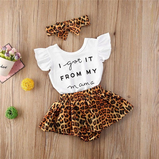 Little Leopard Cub - Infant and Toddler Baby girl cotton dress (3pc set) - Smart Shoppers Deal