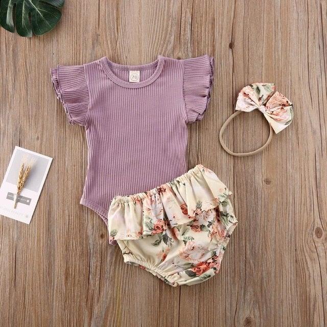 Little Floral Munchkin - Infant and Toddler Baby girl cotton dress set - Smart Shoppers Deal