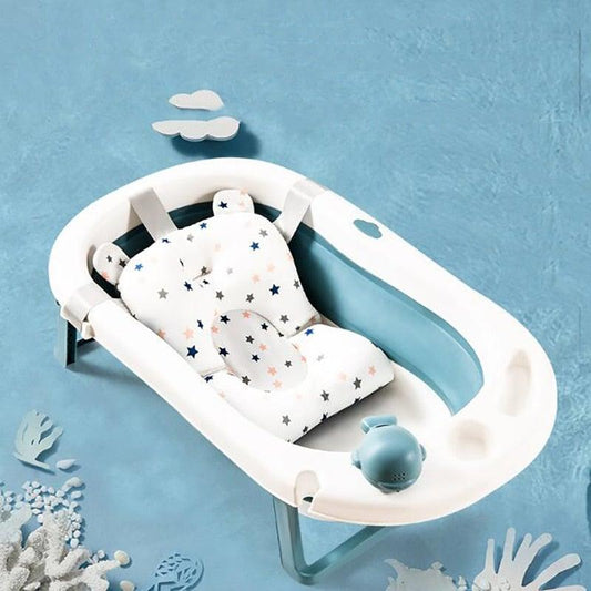 Non-Slip Bathtub Cushion Padded Seat with Safety Belts - Newborn Babies - Smart Shoppers Deal