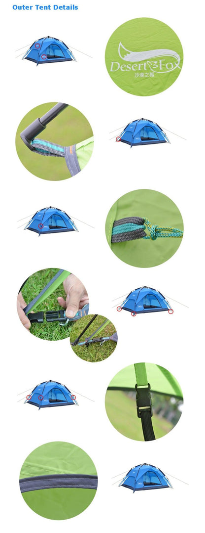 Portable Automatic Tent for 3-4 Person Family - Instant Setup for Hiking, Camping and Travel - Smart Shoppers Deal