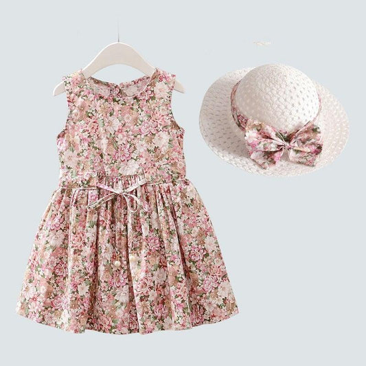 Baby Girl Dress & Hat Summer 2 piece set - Smart Shoppers Deal