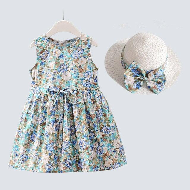 Baby Girl Dress & Hat Summer 2 piece set - Smart Shoppers Deal