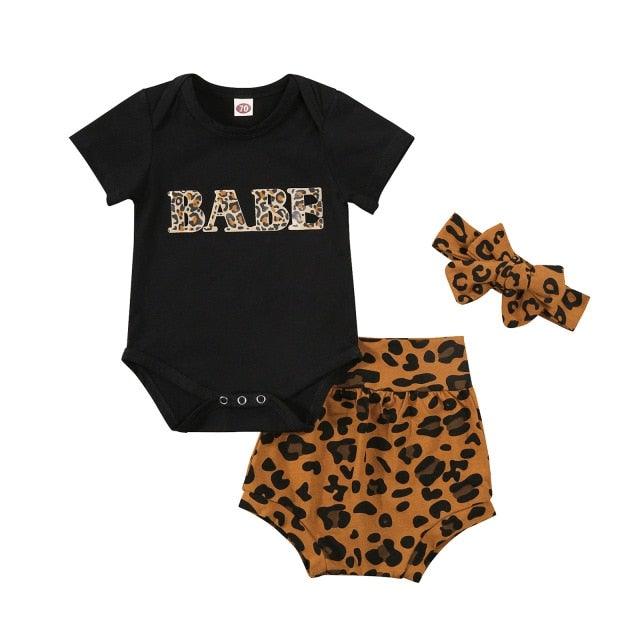 Little Leopard Cub - Infant and Toddler Baby girl cotton dress (3pc set) - Smart Shoppers Deal