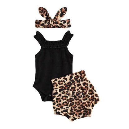 Little Leopard Cub - Infant and Toddler Baby girl cotton dress (3pc set) - Smart Shoppers Deal