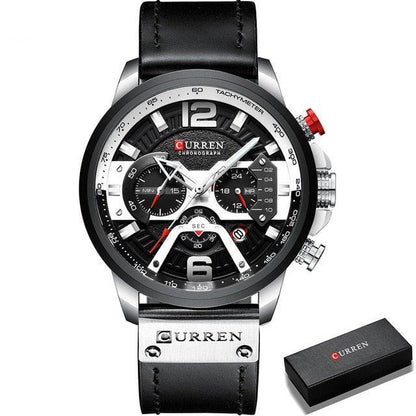 Men's Leather Strap Chronograph Luxury Wrist Watch - Smart Shoppers Deal