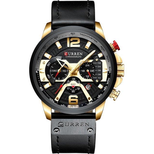 Men's Leather Strap Chronograph Luxury Wrist Watch - Smart Shoppers Deal