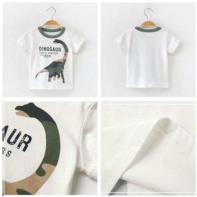 DINOSAUR and Cute Animal Cartoon Designer T-shirts for Baby Boy | Pure Cotton Summer Style - Smart Shoppers Deal