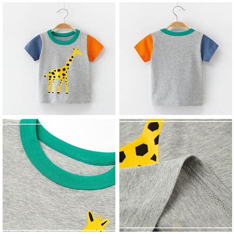 DINOSAUR and Cute Animal Cartoon Designer T-shirts for Baby Boy | Pure Cotton Summer Style - Smart Shoppers Deal