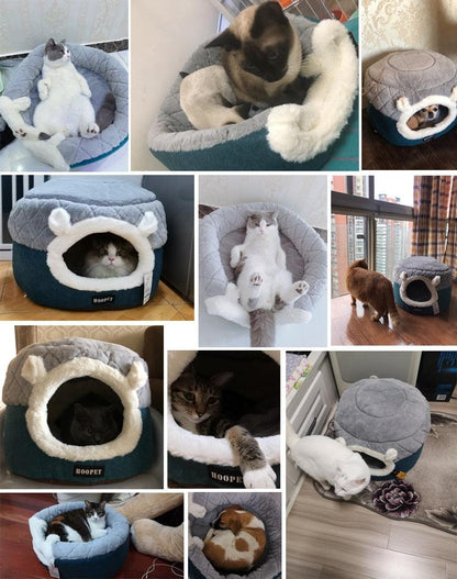 Soft Plush Pets Kennel Bed with Thick Blanket for Extra Comfort | Cat & Dog Bed | 100% Cotton - Smart Shoppers Deal