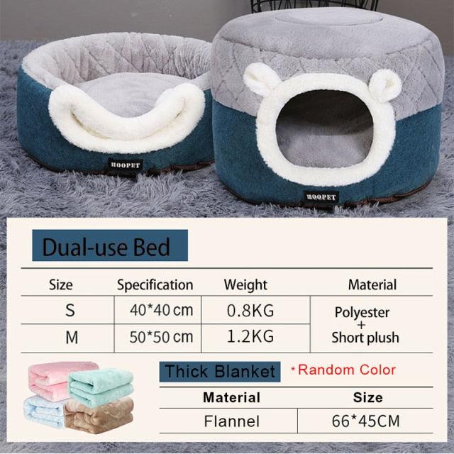 Soft Plush Pets Kennel Bed with Thick Blanket for Extra Comfort | Cat & Dog Bed | 100% Cotton - Smart Shoppers Deal