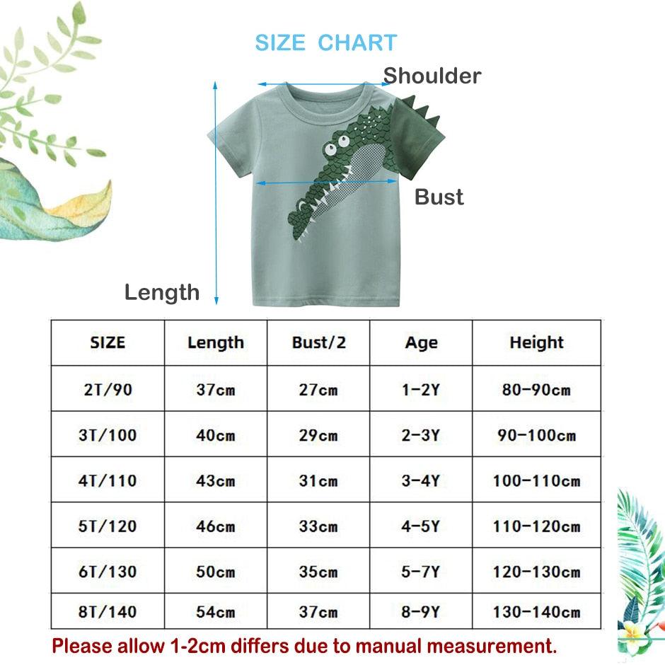 DINOSAUR and Cute Animal Cartoon Designer T-shirts for Baby Boy | Pure Cotton Summer Style - Smart Shoppers Deal