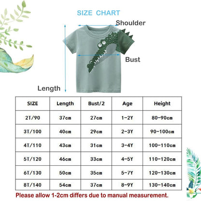 DINOSAUR and Cute Animal Cartoon Designer T-shirts for Baby Boy | Pure Cotton Summer Style - Smart Shoppers Deal