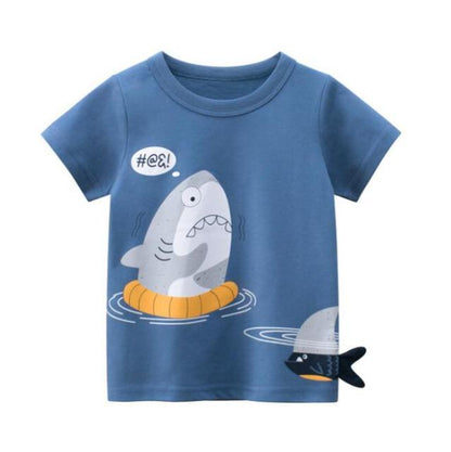 DINOSAUR and Cute Animal Cartoon Designer T-shirts for Baby Boy | Pure Cotton Summer Style - Smart Shoppers Deal